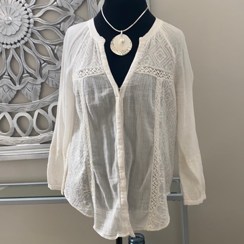Gorgeous boho style linen blouse